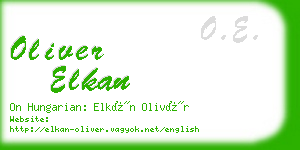 oliver elkan business card